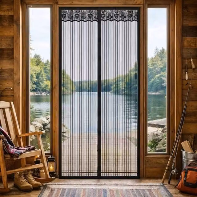 EONLION Insect Door Net Screen Bug Door Curtain, Black, Width: 100 cm – 1