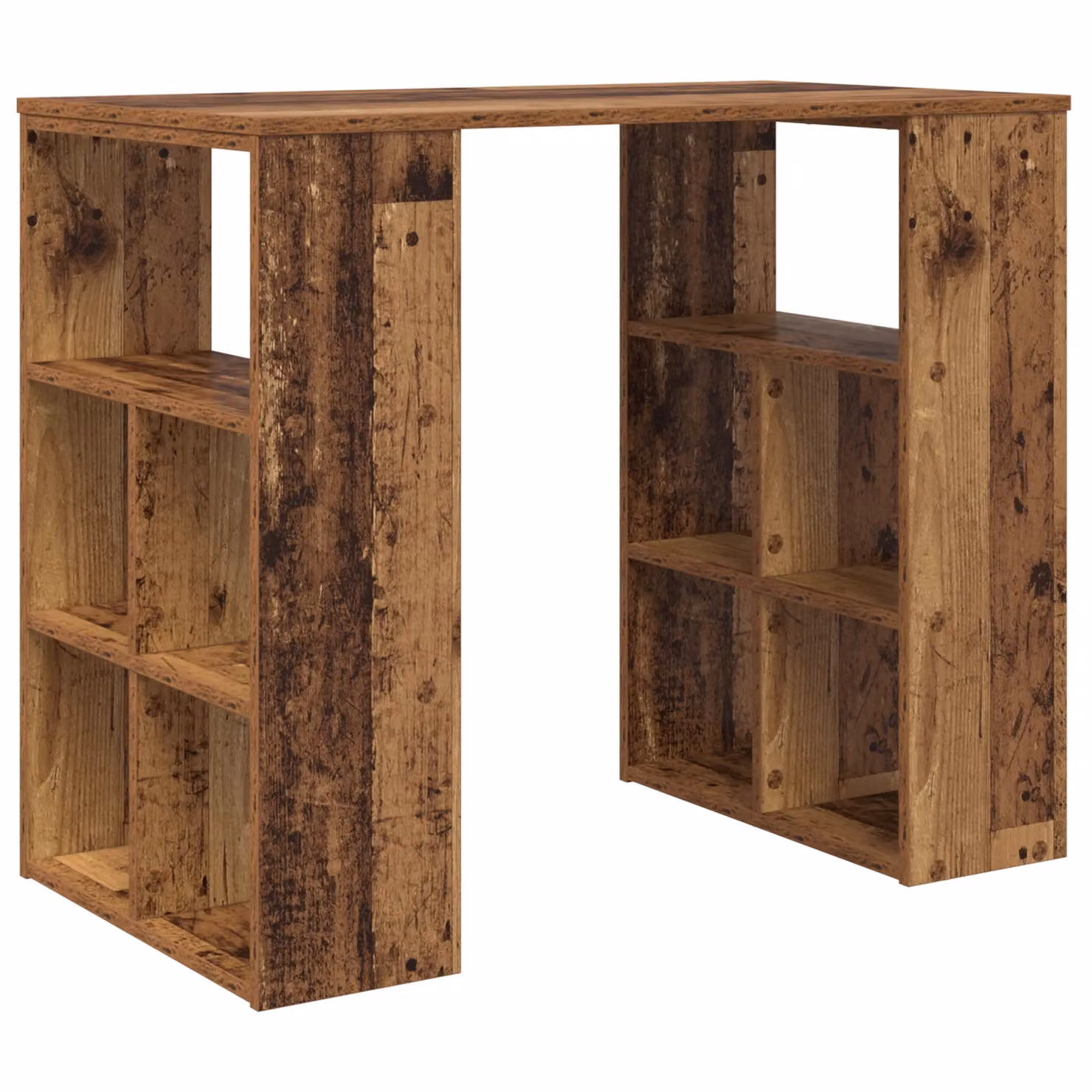 Berkfield Home Rustic Reclaimed Solid Wood Corner Desk in Brown – 2