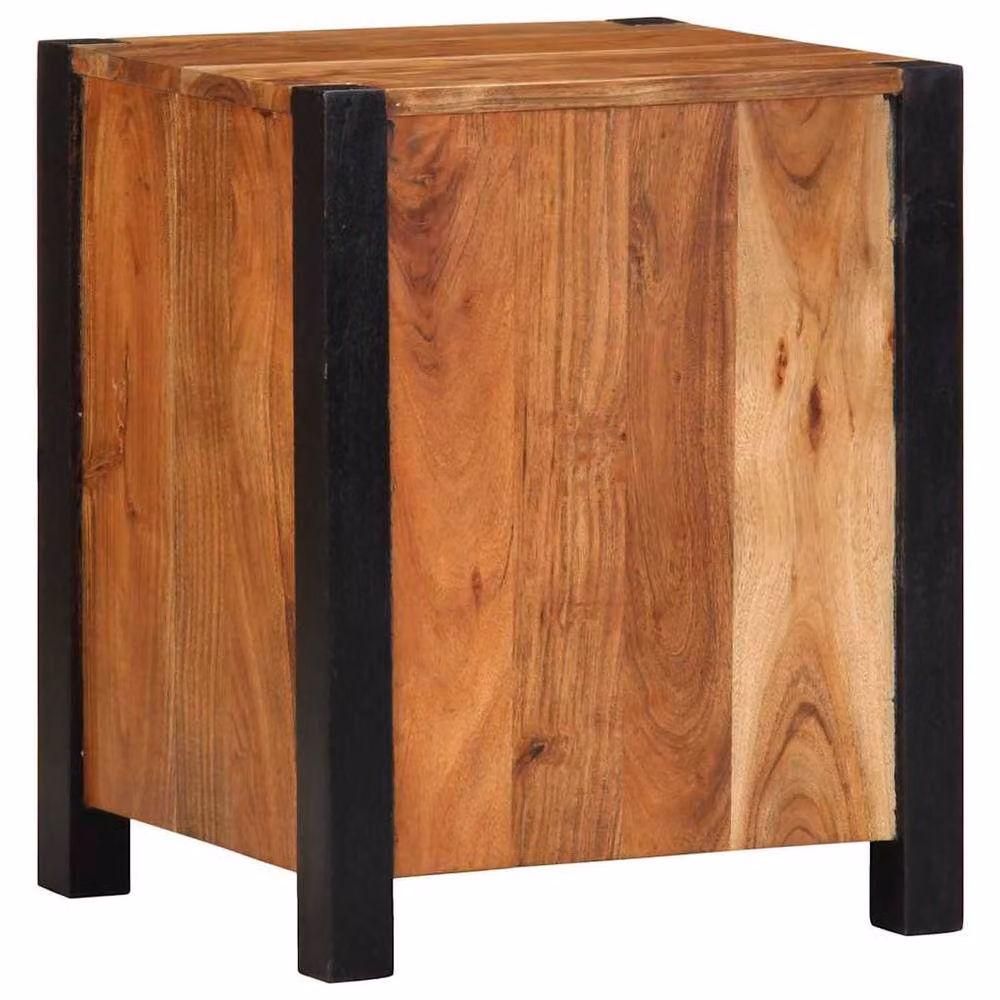 Berkfield Home Modern Bedside Cabinets, Set of 2, Brown Solid Acacia Wood, W/D/H: 40 x 35 x 50 cm – 4