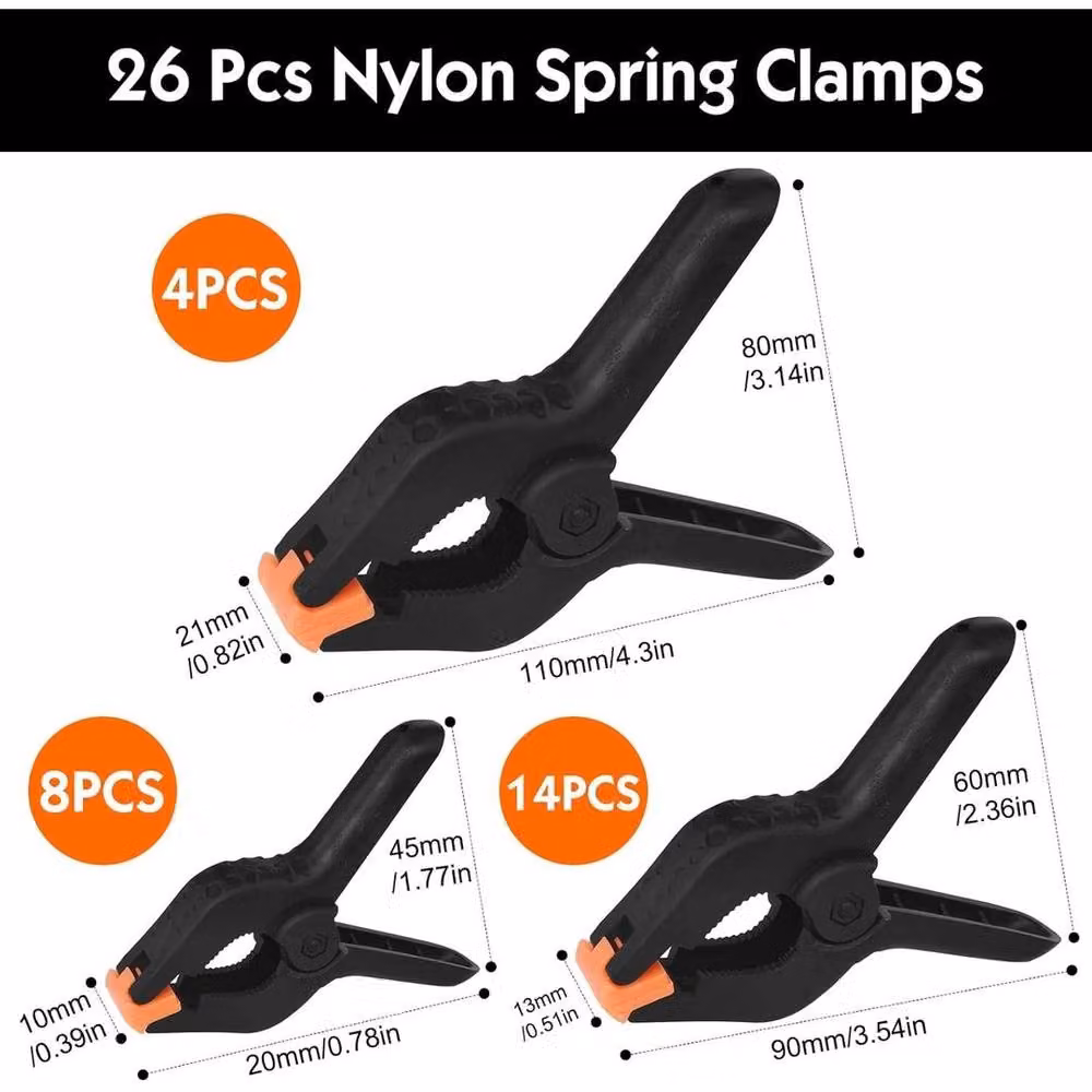 SPETLEK 26X Heavy Duty Spring Clamps 25pcs 2 inch Black – 3