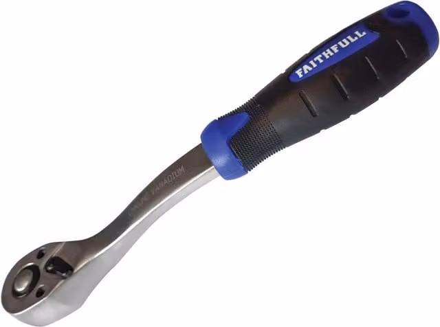 Faithfull 1/4in Drive 72 Teeth Quick-release Ratchet Handle in Multi Colour