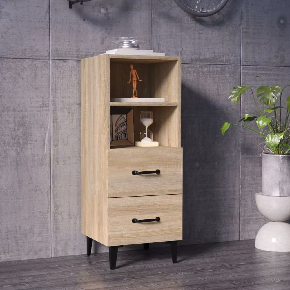 Berkfield Home Sonoma Oak Sideboard in Brown, W/D/H: 34.5 x 34.5 x 90 cm – 2