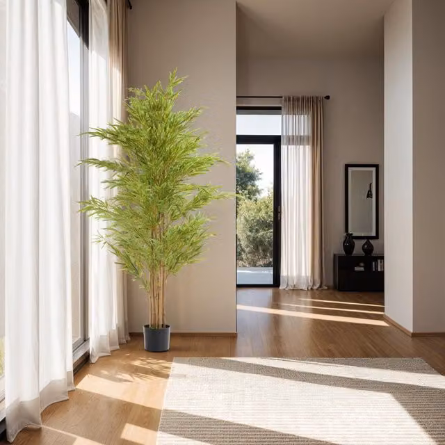 Tectake Artificial Green Bamboo Tree, Height: 180 cm