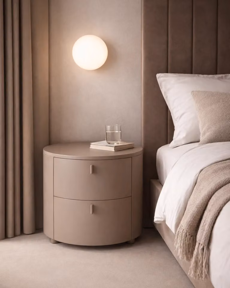 Tommy Franks Modern Brown Wood Bedside Table