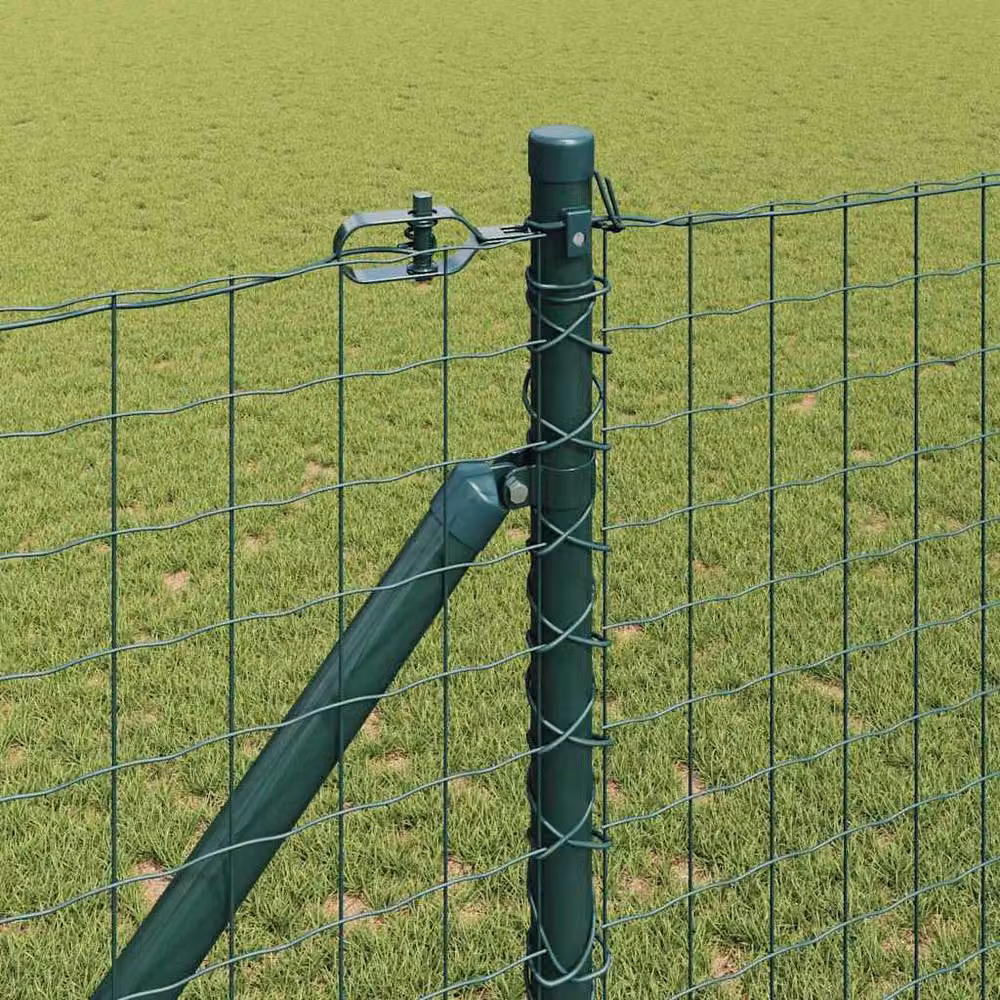 Berkfield Home Green Euro Fence with 7 Spike Posts, Galvanised Steel, W: 10 m, H: 1 m – 3