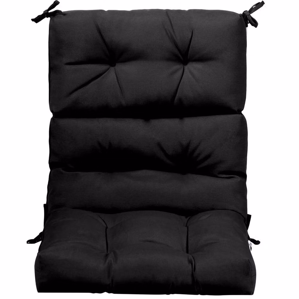 Havendro Thick Sponge High Back Patio Chair Cushions with Tie Straps in Black – 2