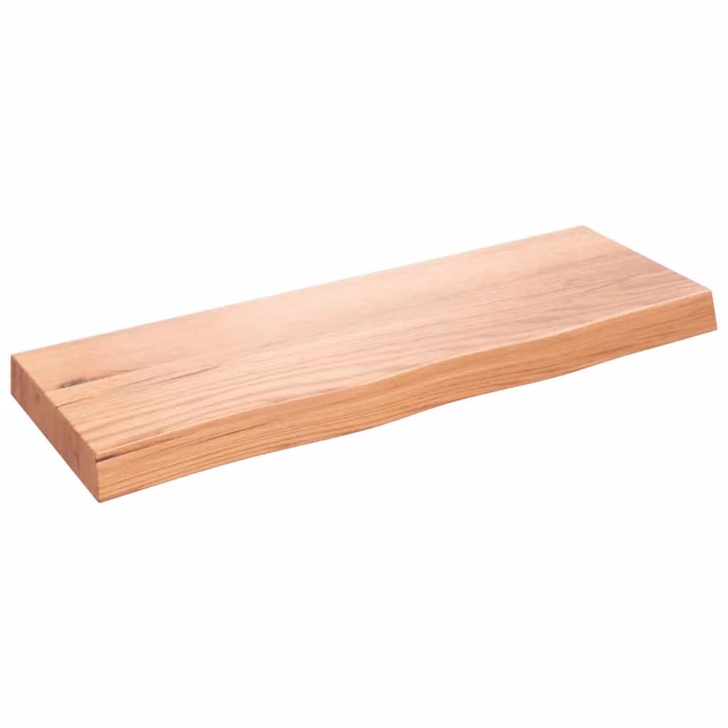 Berkfield Home Bathroom Countertop Solid Wood Shelf, Brown, W: 80 cm, D: 30 cm, H: 2-6 cm