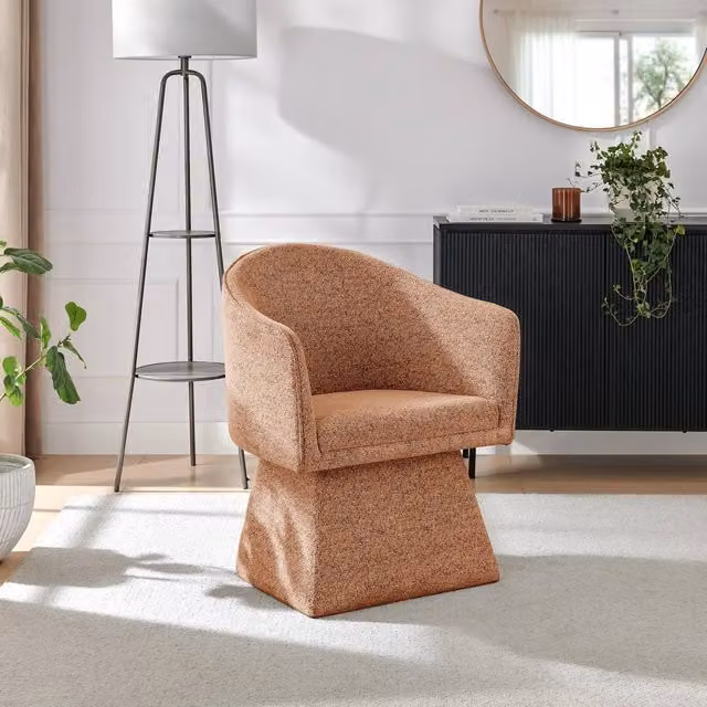 FurnitureboxUK Vera Fabric Accent Chair in Orange – 1