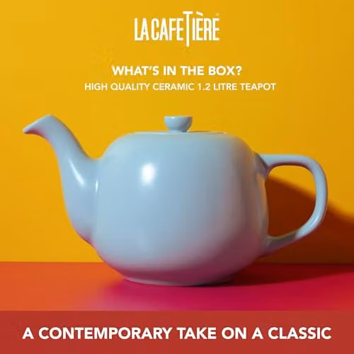 La Cafetiere Blue Ceramic Stoneware Teapot, 1.2 l – 2