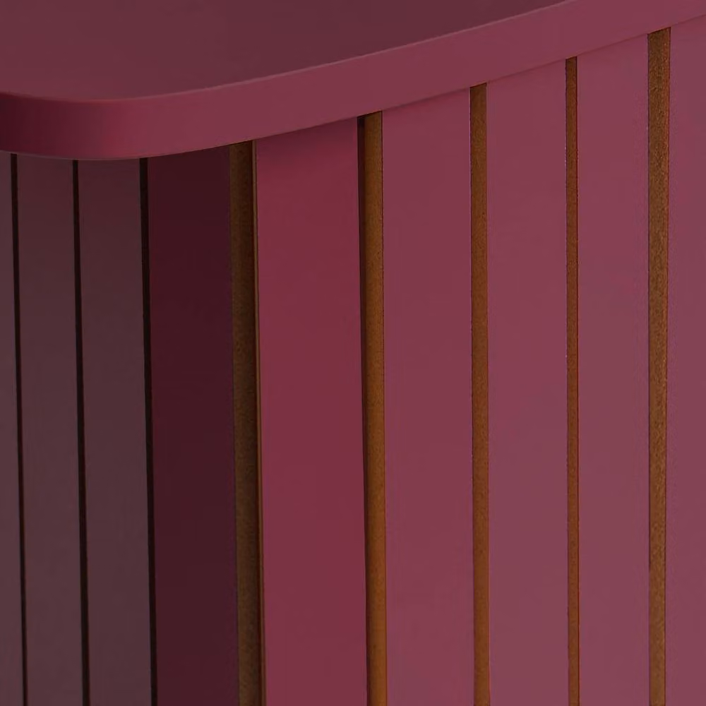 OHS Madison Ribbed Engineered Wood Console Table in Dark Red – 4