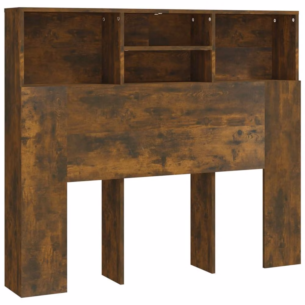 Berkfield Home Headboard Cabinet in Smoked Oak Brown, W: 120 cm, D: 19 cm, H: 103.5 cm – 2