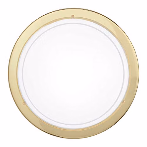 Loops Modern Wall and Ceiling Mounted Sconce in Brass with White and Transparent Glass, E27 Bulb Compatible
