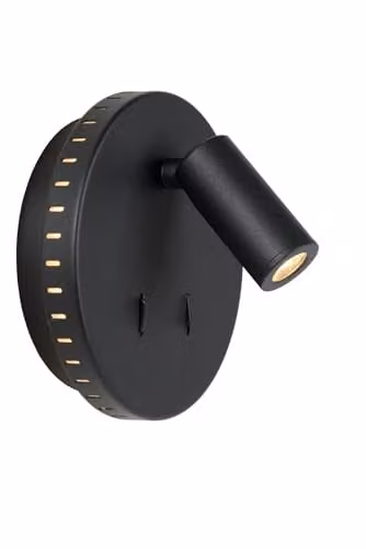 Lucide Bentjer Modern Adjustable LED Reading Wall Light, Black, Ø 14 cm – 1