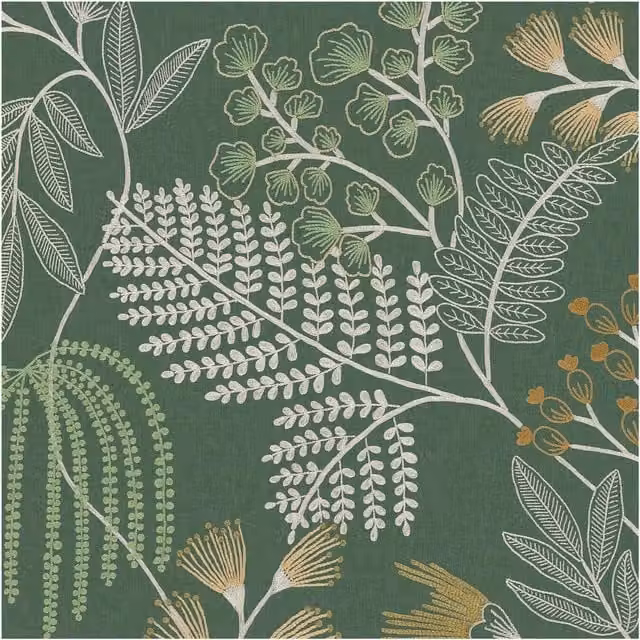 Superfresco Easy Richmond Sage Botanical Floral Wallpaper in Green, White and Blue, Width: 52 cm