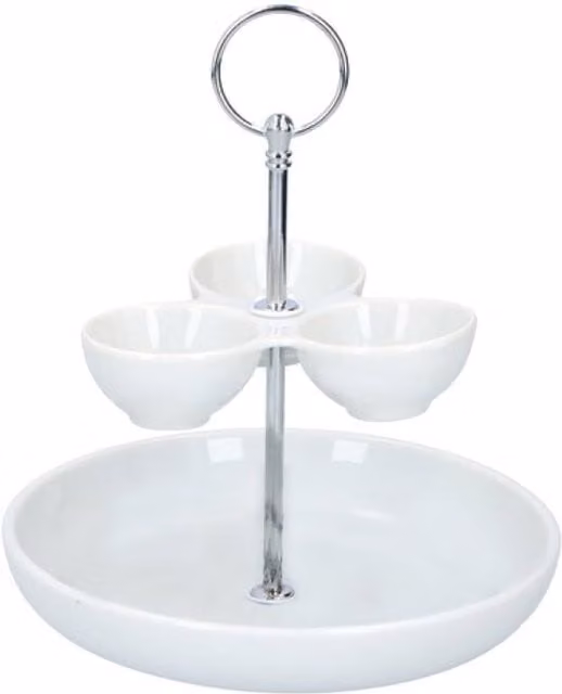UMKY White Serving Platter for Party Appetisers and Candy, W: 17.5 cm, D: 22 cm