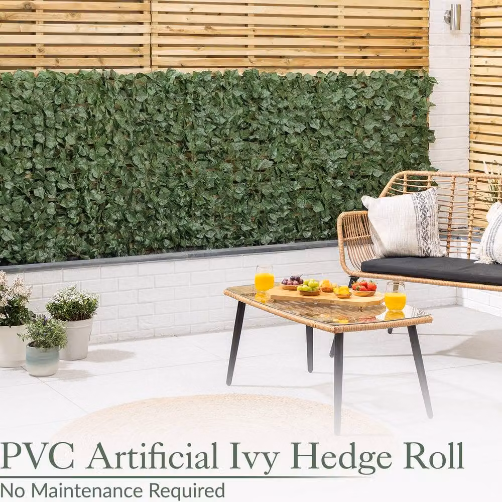 Christow Artificial Ivy Leaf Garden Privacy Screening Roll, Green, W: 1 m, L: 3 m – 4