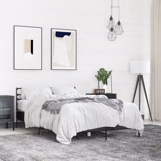 Berkfield Home Modern Bed Frame in Black, W/D/H: 140 x 200 cm – 1