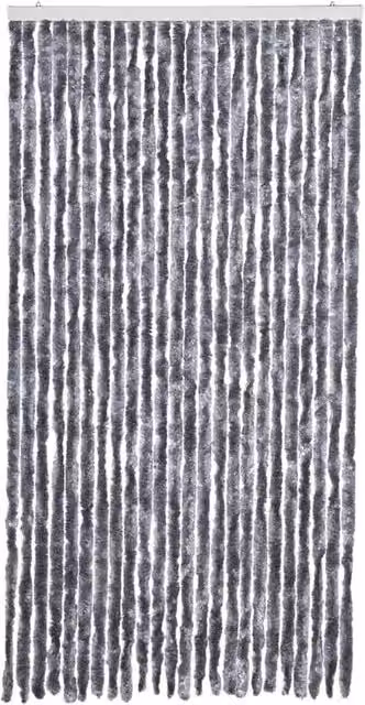 Berkfield Home Silver Chenille Soft Fly Curtain, W: 100 cm, H: 200 cm – 1