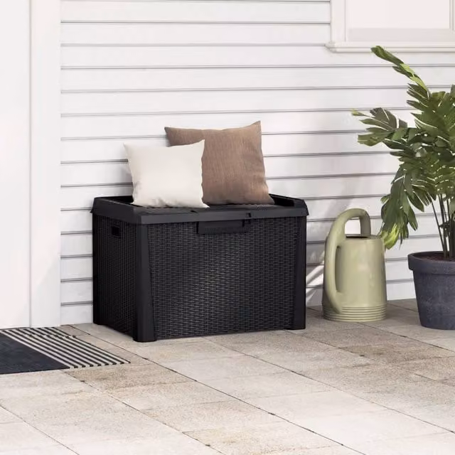 Berkfield Home Garden Storage Box in Anthracite and Black, 125 L – 1