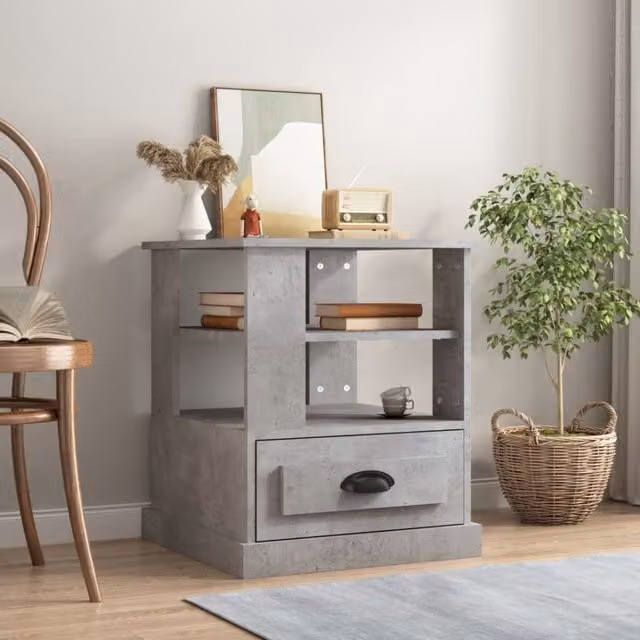 Berkfield Home Side Table in Grey, W/D/H: 50 x 50 x 60 cm – 1