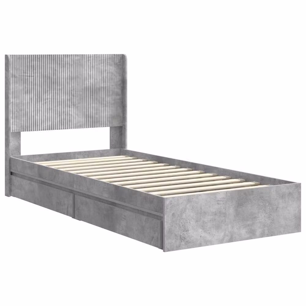 Berkfield Home Bed Frame with Headboard and Lift Up Storage Base, Grey, W/D/H: 90 x 190 cm – 2