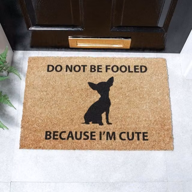 Artsy Mats Chihuahua Doormat in Black, W/D: 60 x 40 cm – 1