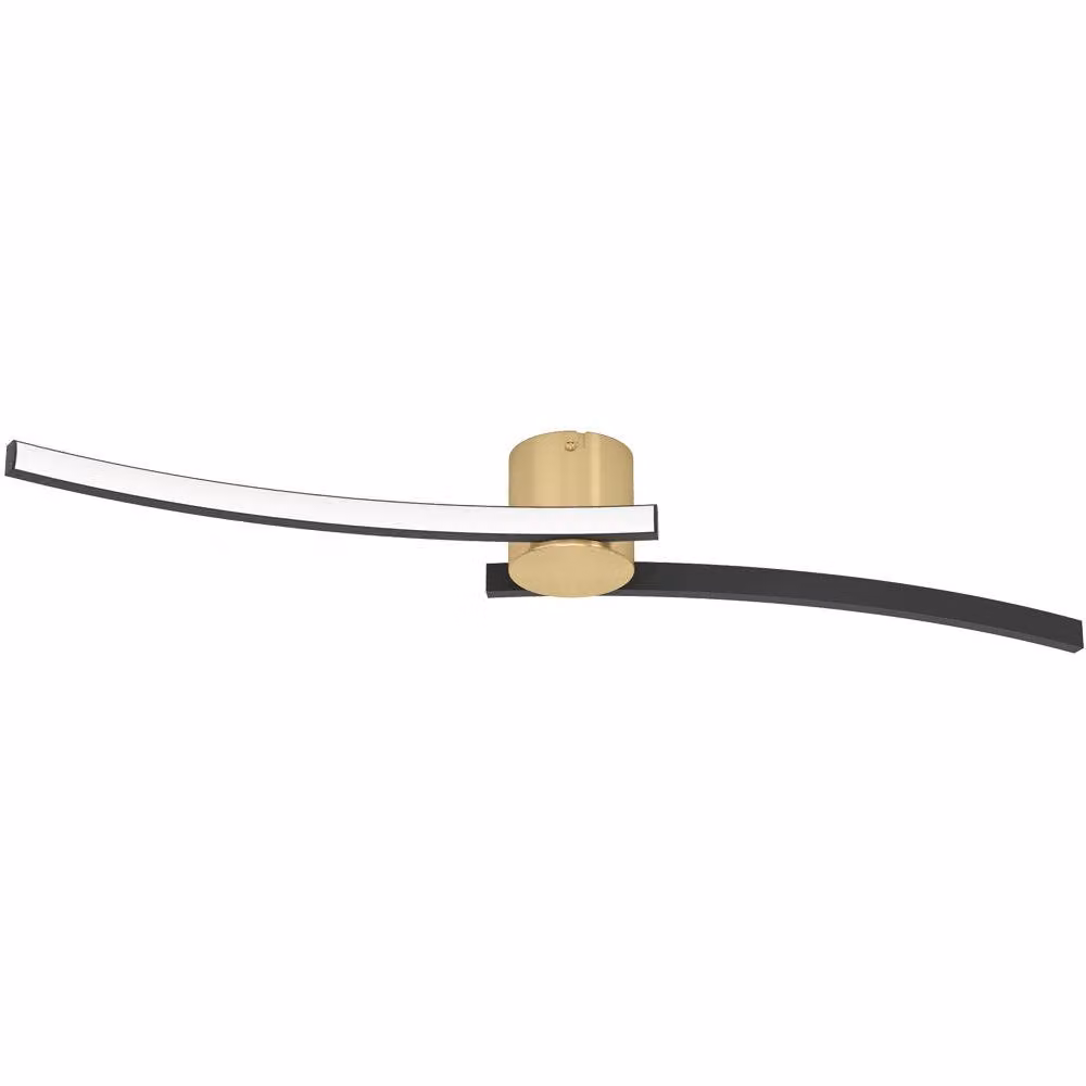 Loops Modern Brushed Brass and Black LED Ceiling Light – 2