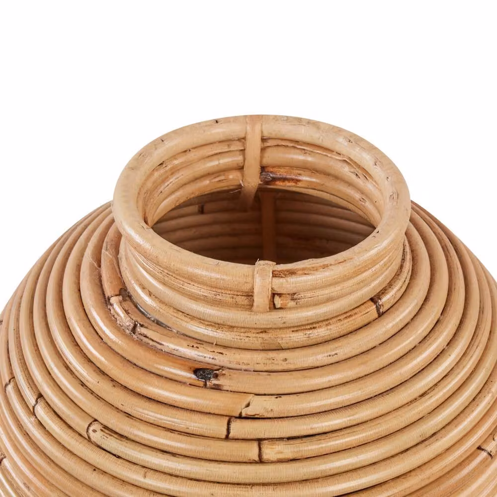 Wyld and Coco Handwoven Rattan Tabletop Vase in Beige and Sand, Height: 50 cm – 3