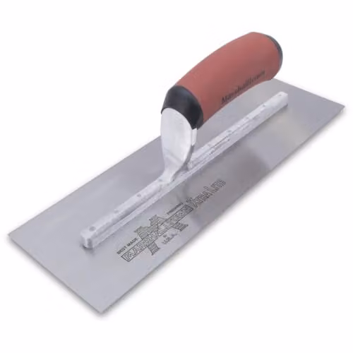 Marshalltown Stainless Steel Plasterer's Finishing Trowel with DuraSoft Handle, Silver and Multicolour, W: 33 cm x H: 13 cm
