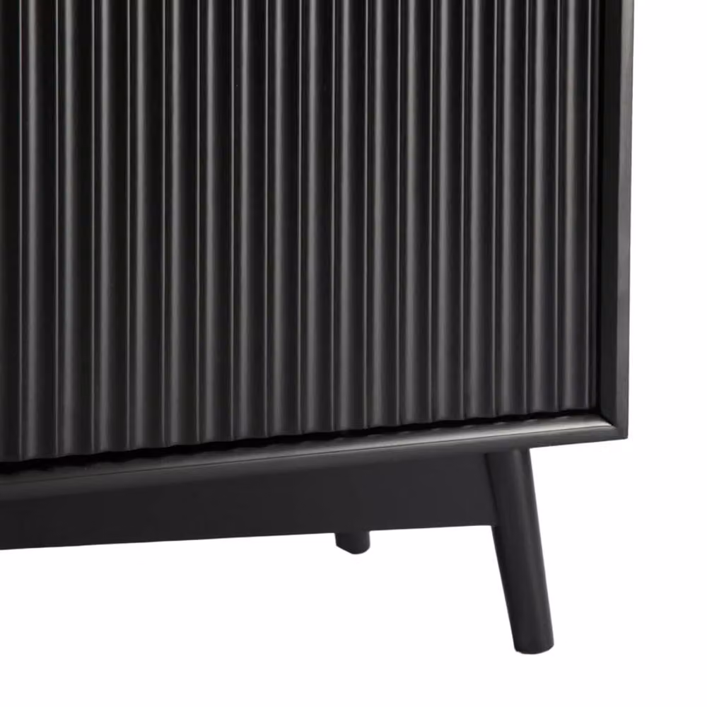 Home Garden Direct Monza 3 Door Sideboard in Black with Fluted Detailing and Mid-Century Design – 6
