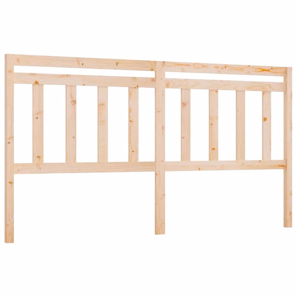 Berkfield Home Rustic Solid Wood Pine Bed Headboard, Brown, W: 186 cm, D: 4 cm, H: 100 cm – 2