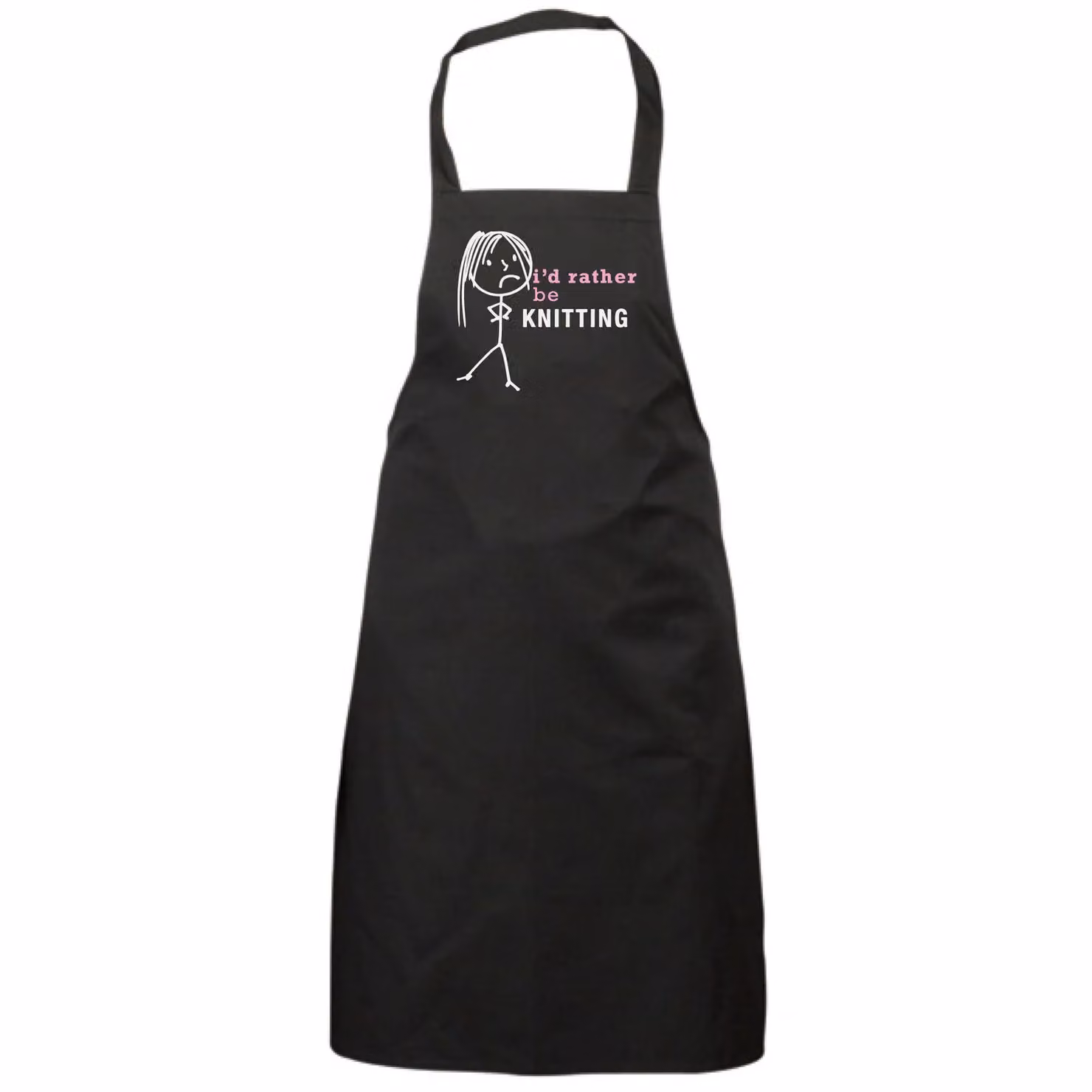 60 Second Makeover Women's I'd Rather Be Knitting Apron in Black – 2