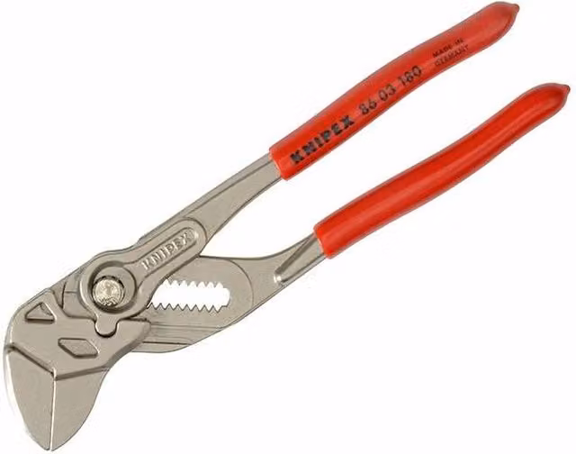 Knipex Pliers Wrench with PVC Grip in Red, 180 mm