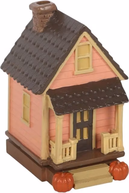 Something Different Wholesale Pink Ceramic House Incense Cone Burner with Pumpkins for Autumn and Halloween – 1