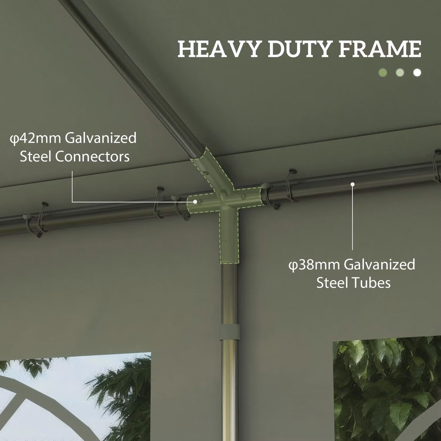 OUTSUNNY Garden Gazebo Marquee Party Wedding Tent in White, W/D/H: 600 x 400 x 280 cm – 3