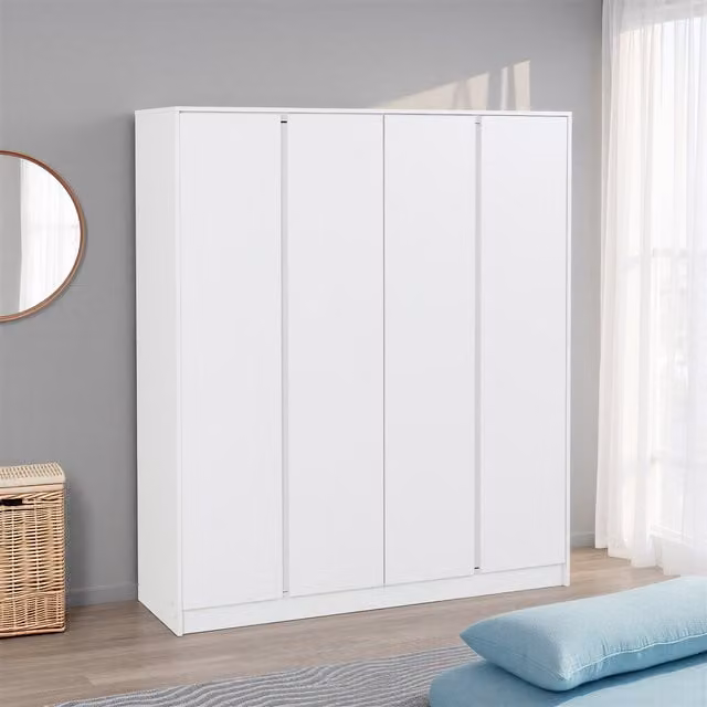 Seconique Malvern 4 Door Wardrobe in White Matt Finish