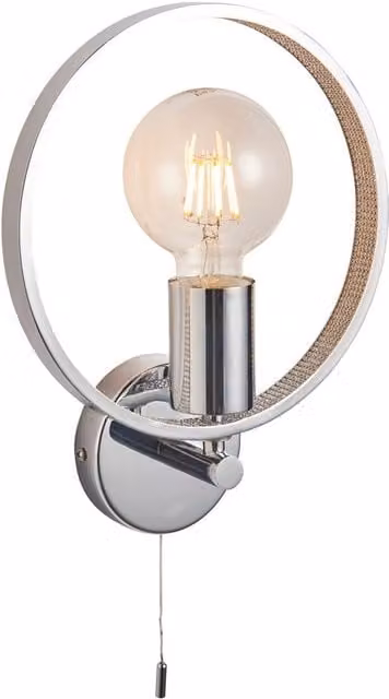 Loops Modern Chrome and Transparent Acrylic LED Bathroom Wall Light Fitting – 1
