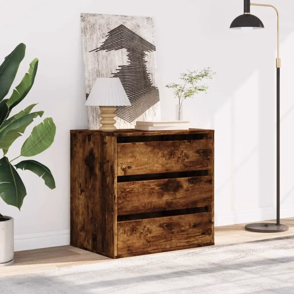 Berkfield Home Corner Chest of Drawers in Smoked Oak Brown, W: 60 cm, D: 41 cm, H: 58 cm – 3
