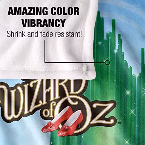 LOGOVISION The Wizard of Oz Silky Touch Super Soft Fleece Throw Blanket, Multicolour and White, W/D/H: 152 x 127 cm – 3