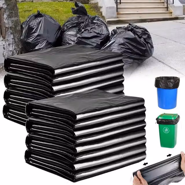 SPETLEK 30 Pack Heavy Duty Black Plastic Rubble Sacks