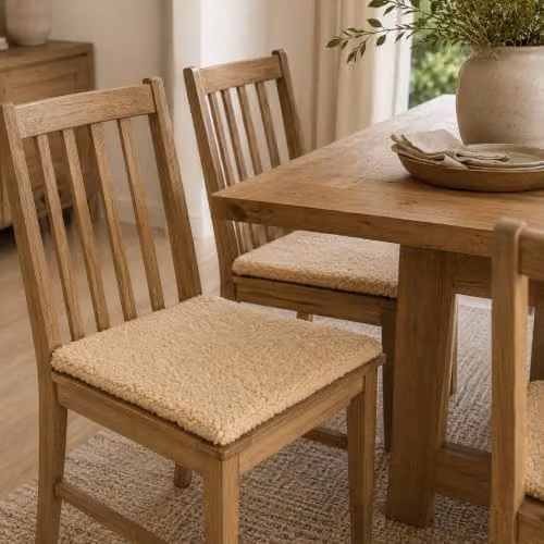 SNUGRUGS Genuine Sheepskin Square Seat Pad with Microsuede Backing, Beige, W/D: 40 x 40 cm – 2