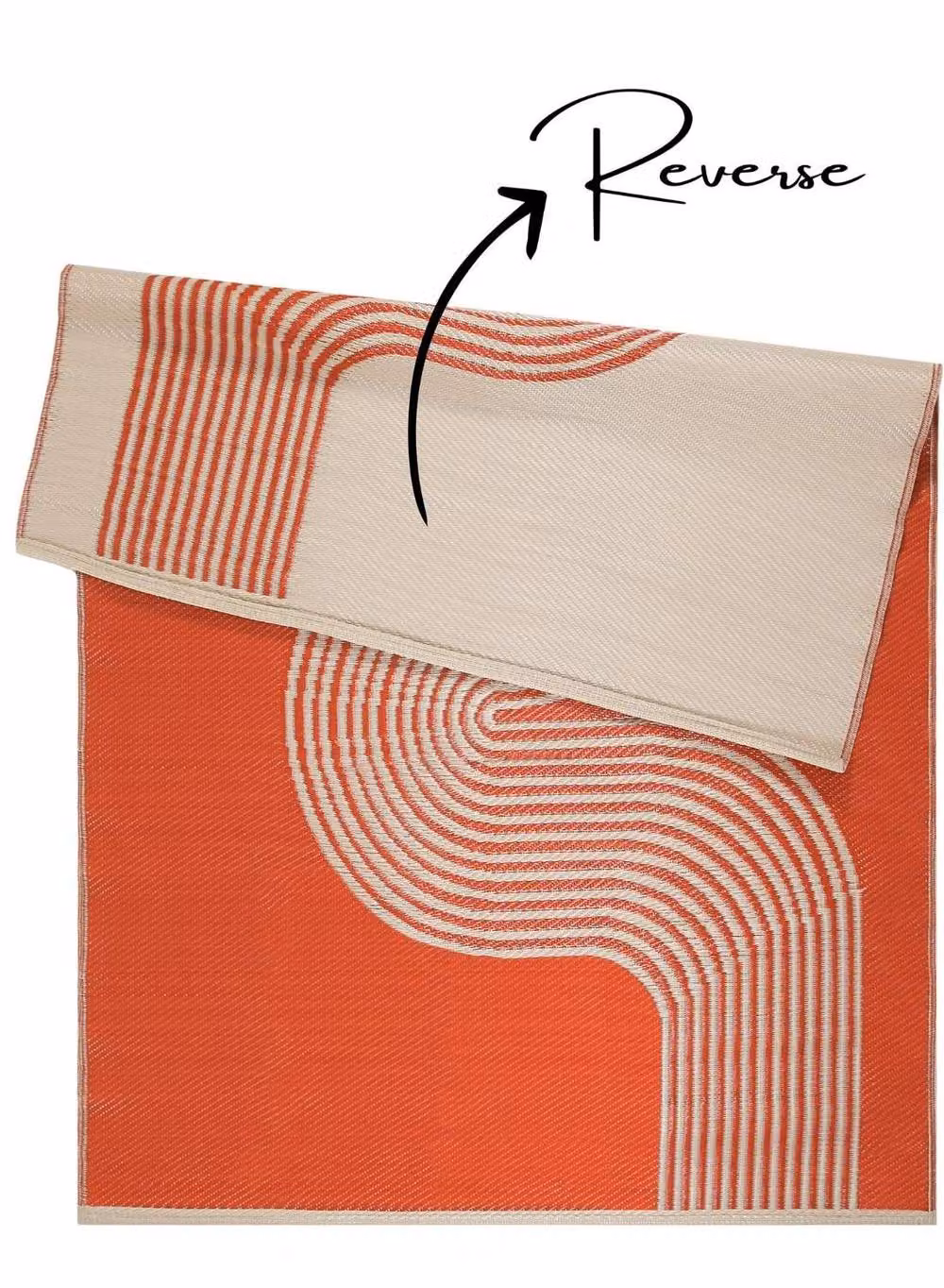 THE RUGS Reversible Weatherproof Outdoor Rug Urban 1010 Wavy Lines in Terracotta, W/D: 90 x 150 cm – 4