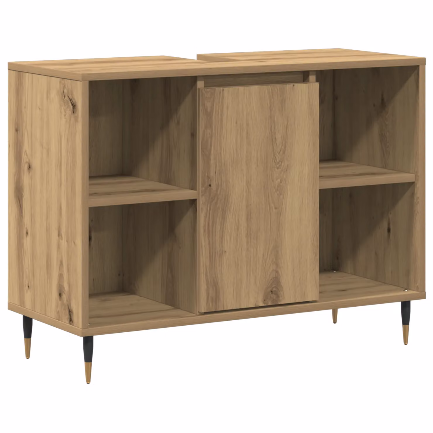 Berkfield Home Artisan Oak Rectangular Bathroom Vanity Unit in Brown – 2