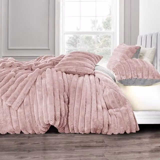 VELOSSO Pink Plain Winter Bedding Set, 90 x 200 cm