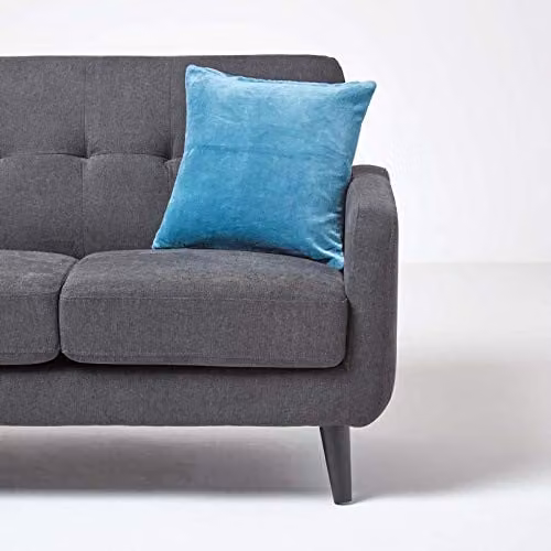 Homescapes Blue Velvet Square Cushion Cover, W/D/H: 60 x 60 x 60 cm – 3