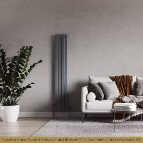 UK Radiators Typhoon Anthracite Flat Tube Vertical Designer Radiator, Enamelled Steel, H 160 cm x W 27.2 cm – 3