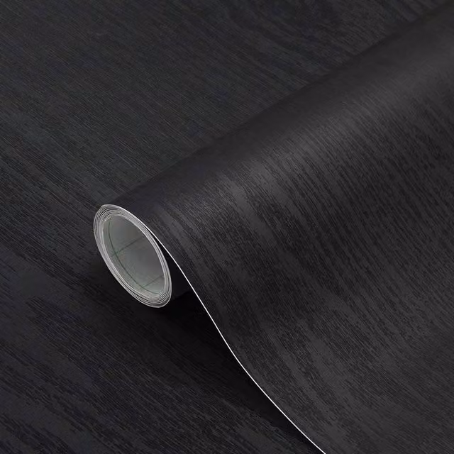 SPETLEK Self Adhesive Black Wood Grain Furniture Film, W: 52 cm, L: 500 cm