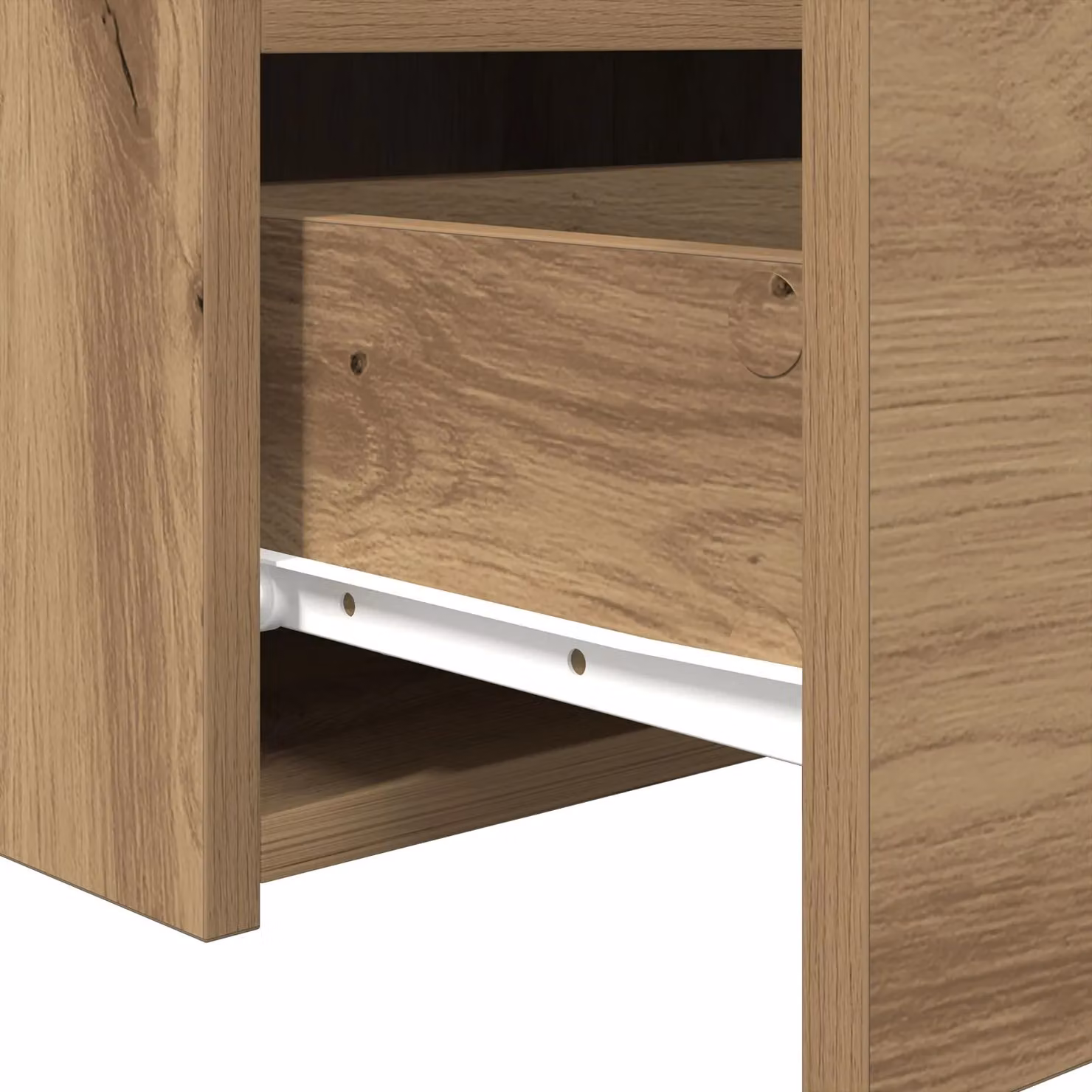 Berkfield Home Set of 2 Artisan Oak Bedside Cabinets with Integrated LED Lights, Brown, W/D/H: 50 x 40 x 45 cm – 4
