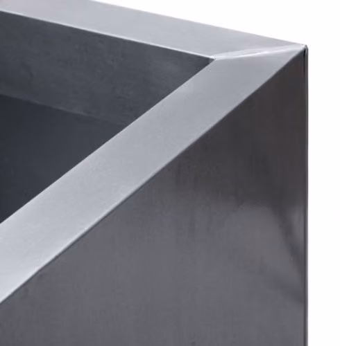 Primrose Silver Galvanised Steel Cube Planter Pot 60cm – 5