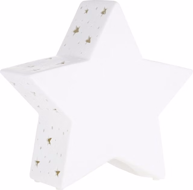 Orsina Kids Star Ceramic Night Light in White and Yellow – 1